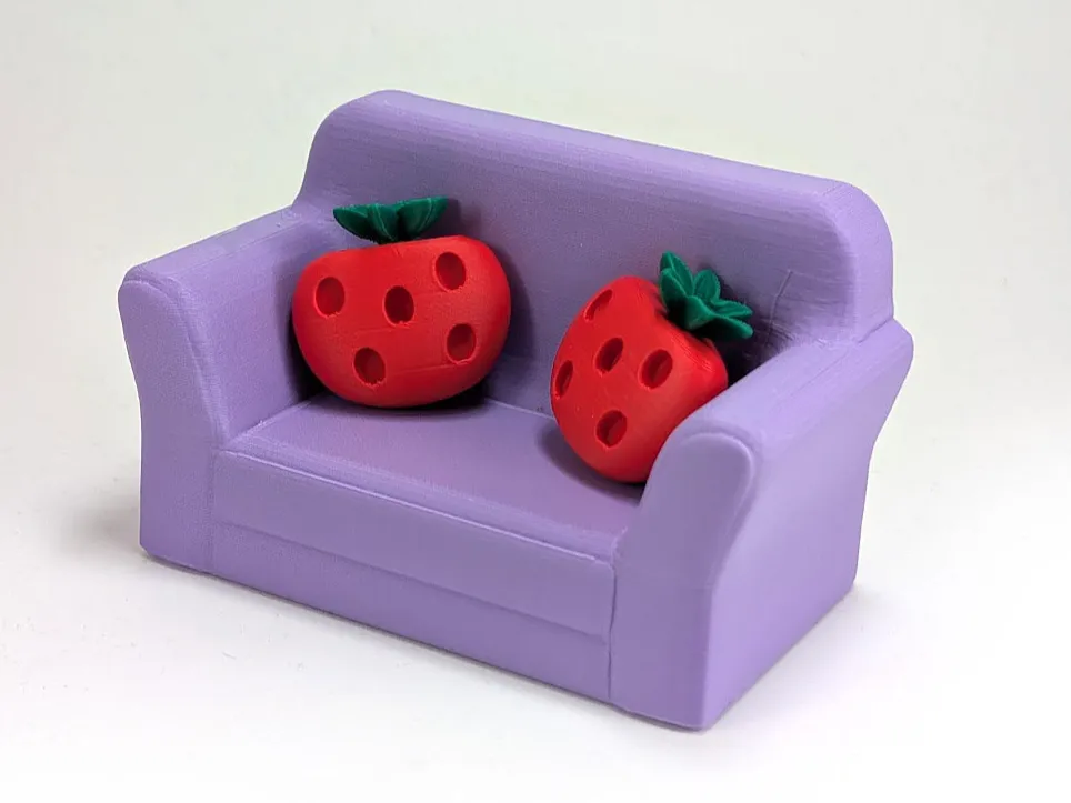 Miniature Strawberry Couch - Free 3D Print Model - MakerWorld