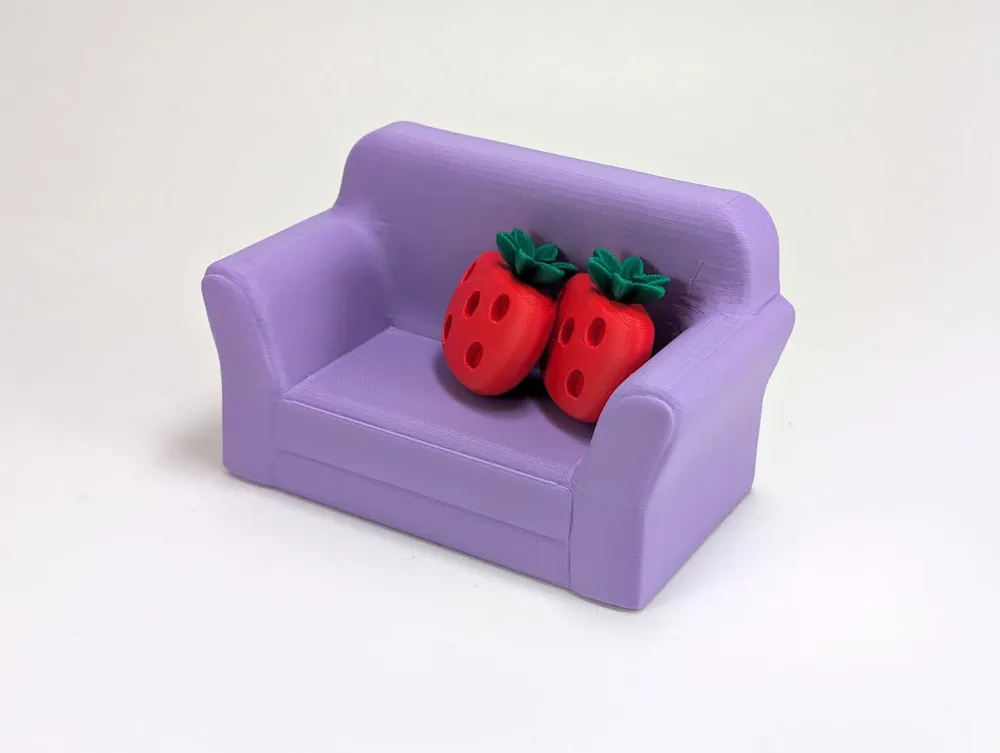 Miniature Strawberry Couch - Free 3D Print Model - MakerWorld
