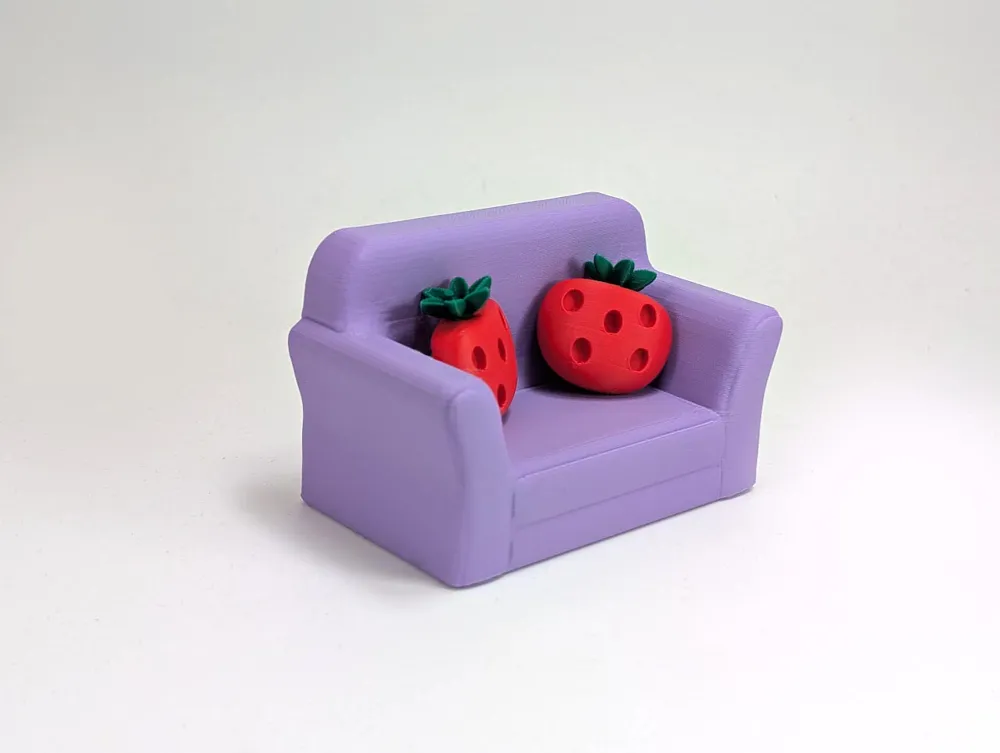 Miniature Strawberry Couch - Free 3D Print Model - MakerWorld