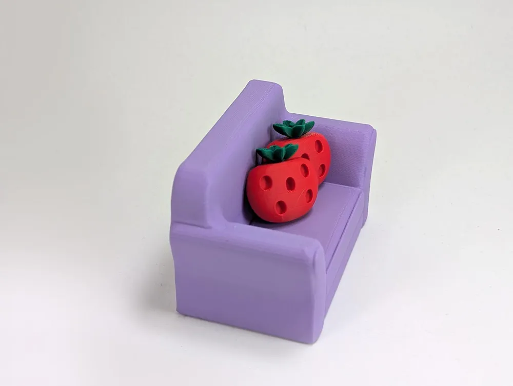 Miniature Strawberry Couch - Free 3D Print Model - MakerWorld