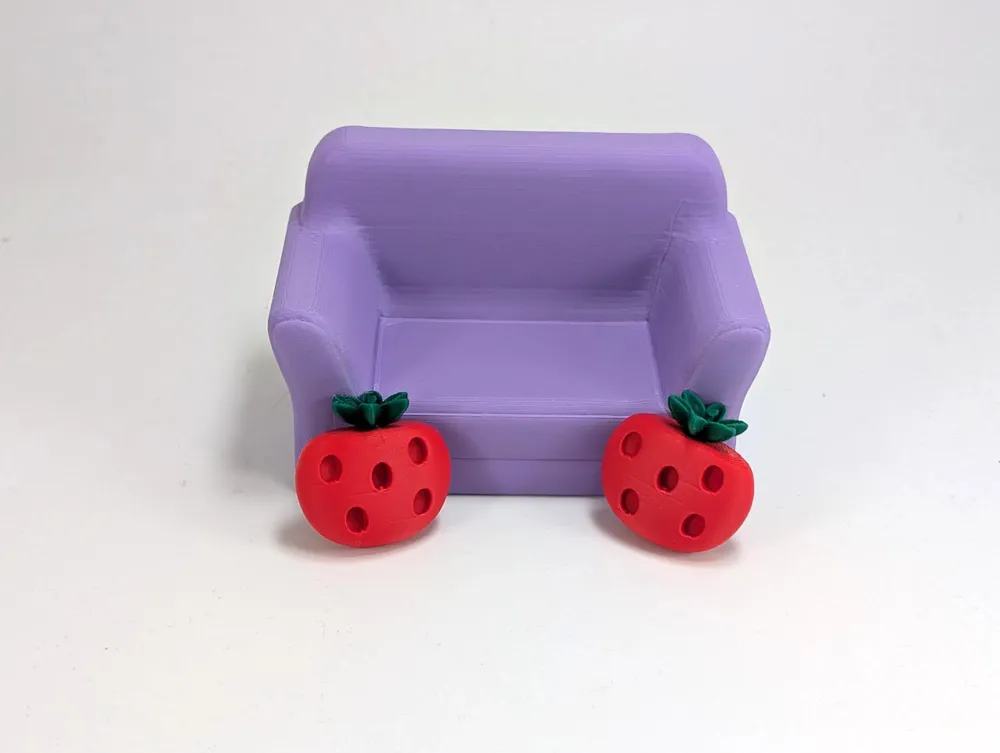 Miniature Strawberry Couch - Free 3D Print Model - MakerWorld