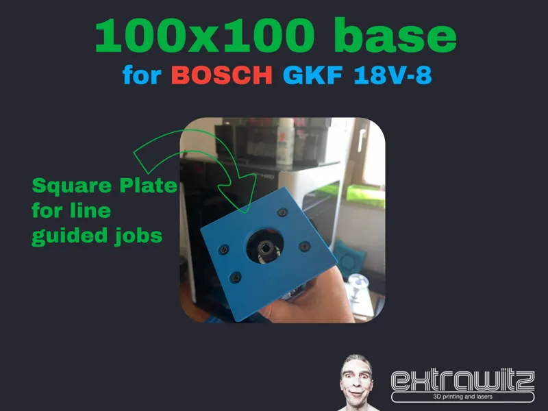 Baseplate for Bosch GKF 18V-8 router – 100x100 mm