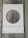 6 inch siding, .75 inch depth, 4 inch hole