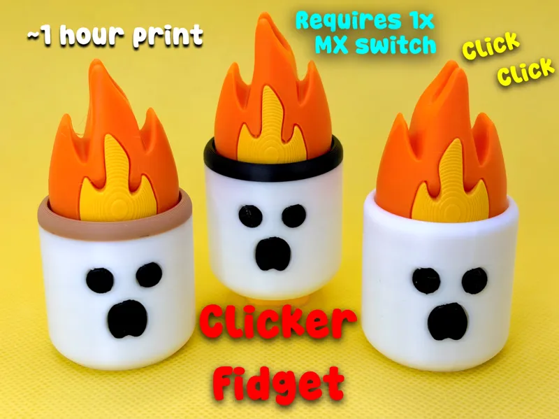 Toasted Marshmallow Fidget Clicker Toy (~1 hour)