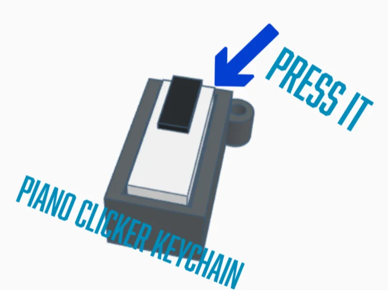piano clicker keychain