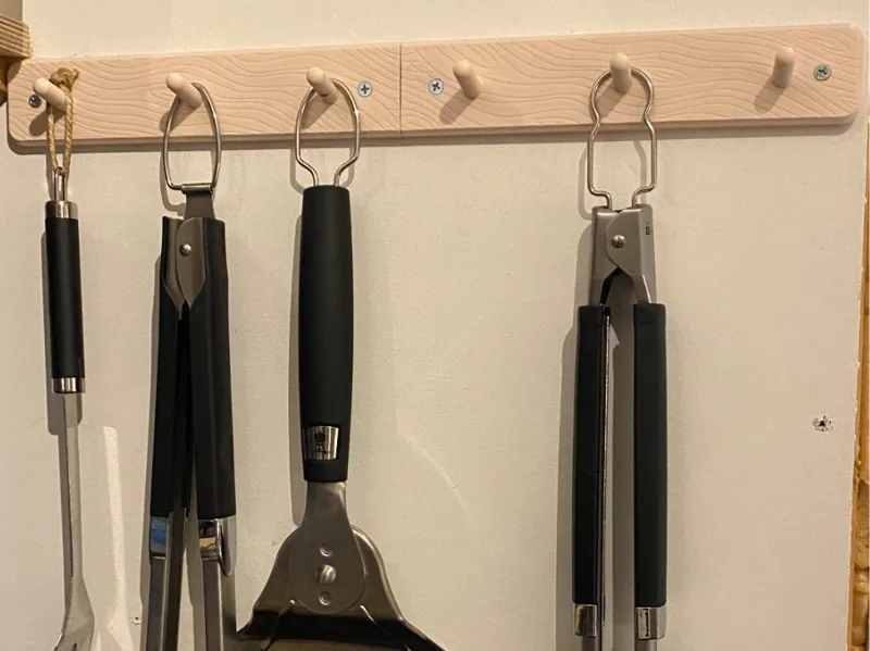 Hanger for BBQ utensils, Gardening tools etc. 