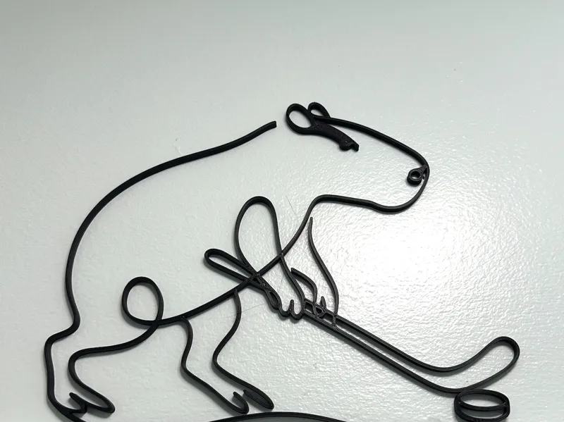 Capybara Playing Hockey Line Art - HockeyBara