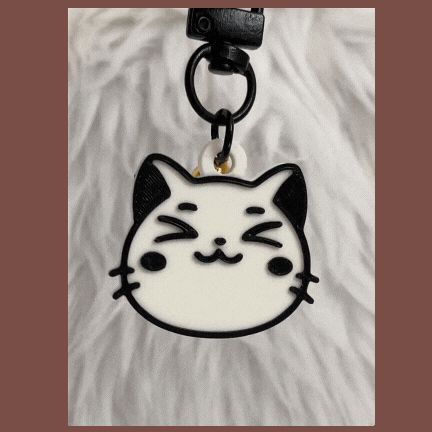 Smiling Cat Tag keychain