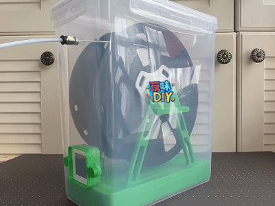 Bambu Lab A1/A1 mini Material Retraction Rotating 5.8L Rice Bucket Dehumidifying Dry Box Centered Rotating Shaft single plate Large Dehumidifying Box with Replaceable Desiccant