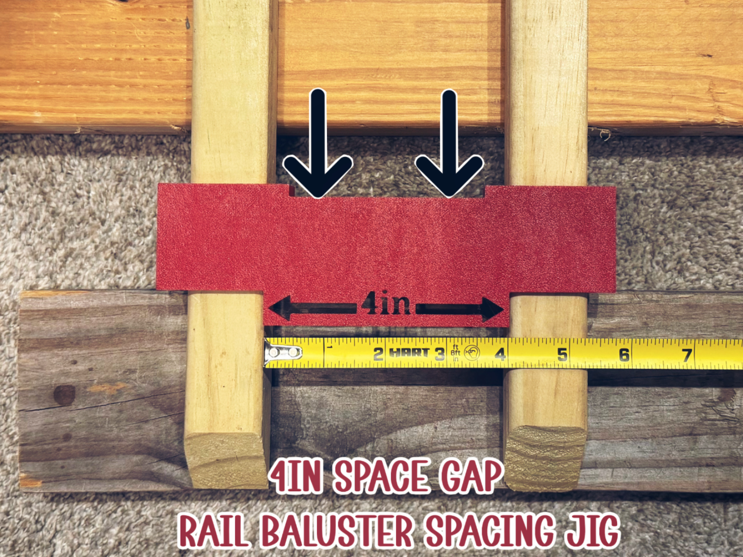 4in deck wood railing spacer jig