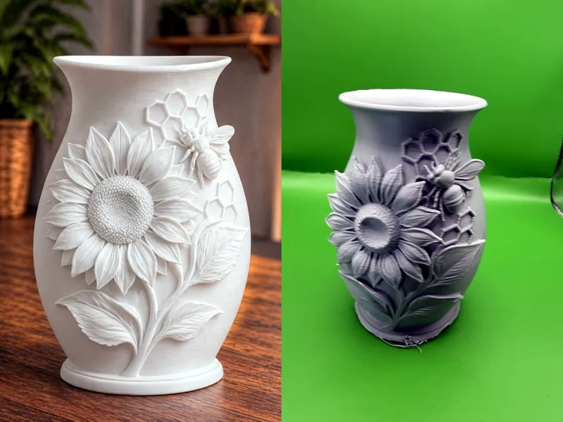 Sunflower Bee Floral Vase
