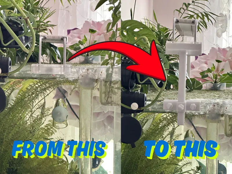 Adjustable aquarium light riser (up to 15cm)