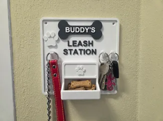 Personalized Dog LeashStation key/Treat/Bag Holder