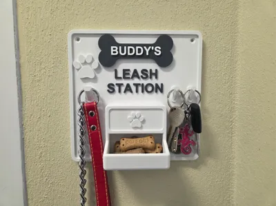 Personalized Dog LeashStation key/Treat/Bag Holder