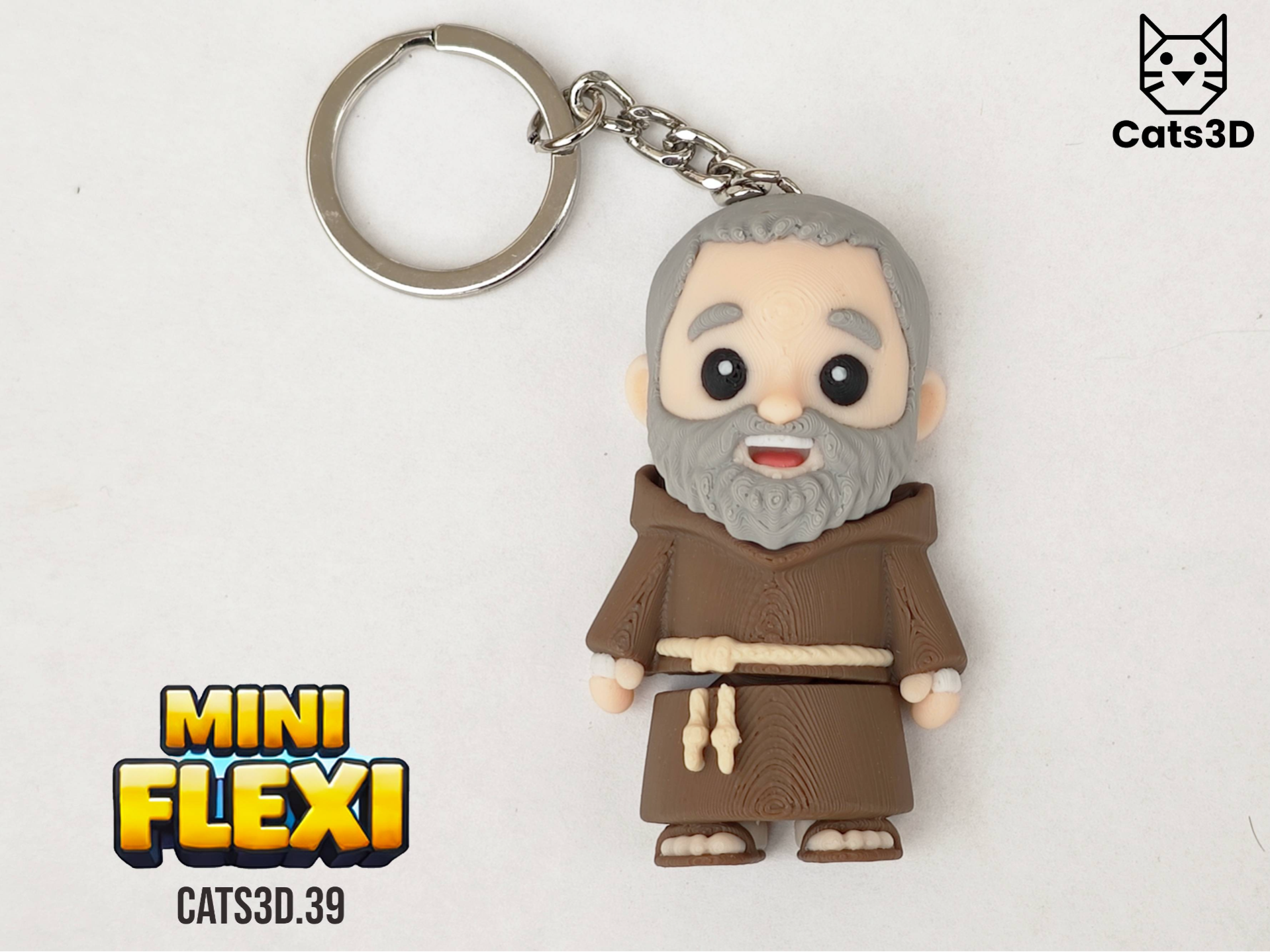 Mini Flexi Padre Pio Keychain Articulated