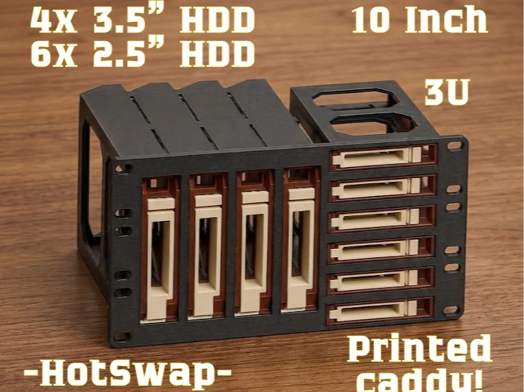 10" Rack 3U 4x 3.5" + 6x 2,5" HP Gen8/9 HDD Module