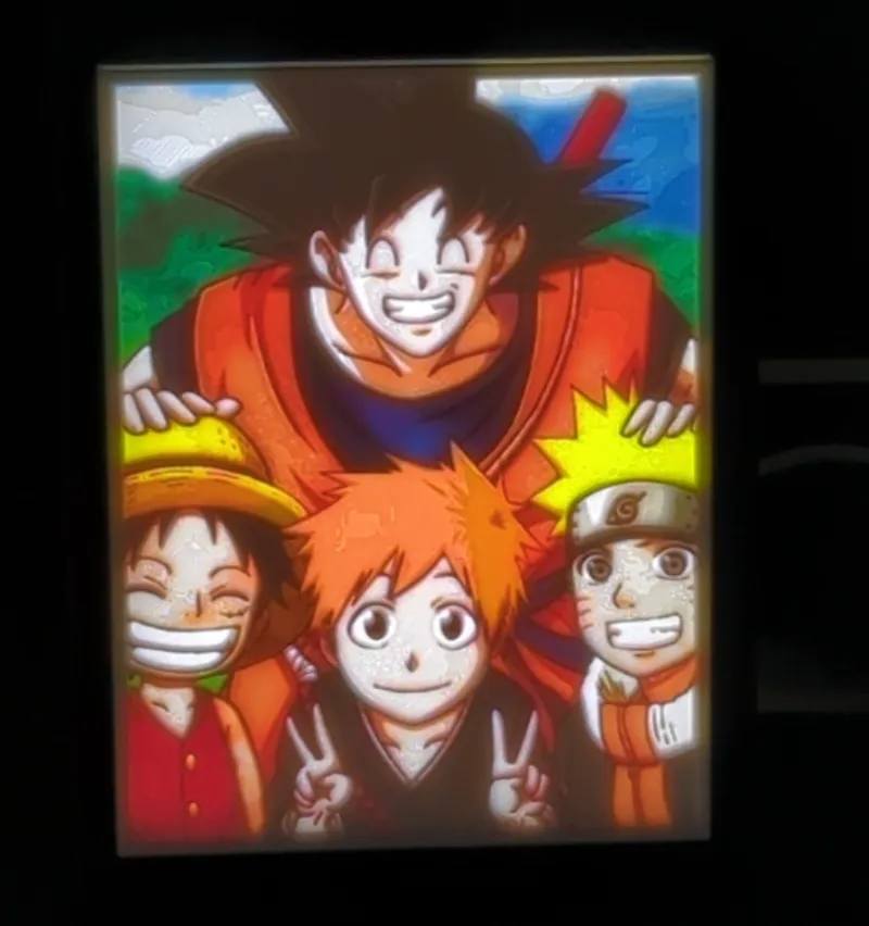 Goku and the Big 3 - full colour Lithophane