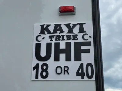 UHF 18 / 40 Sign for Caravans with custom name