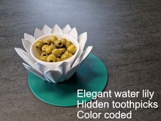 Water lily snack bowl holder