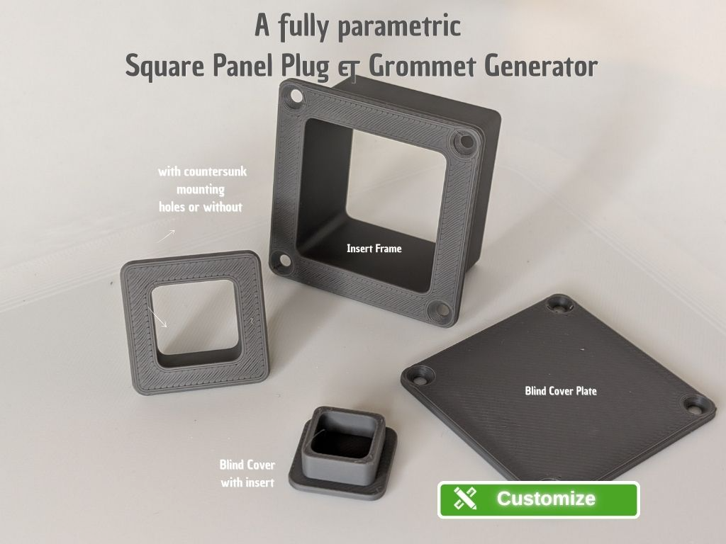 Parametric Square Panel Plug & Grommet Generator