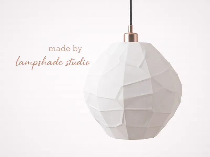 Modern Faceted Pendant Lampshade with Mount Ring