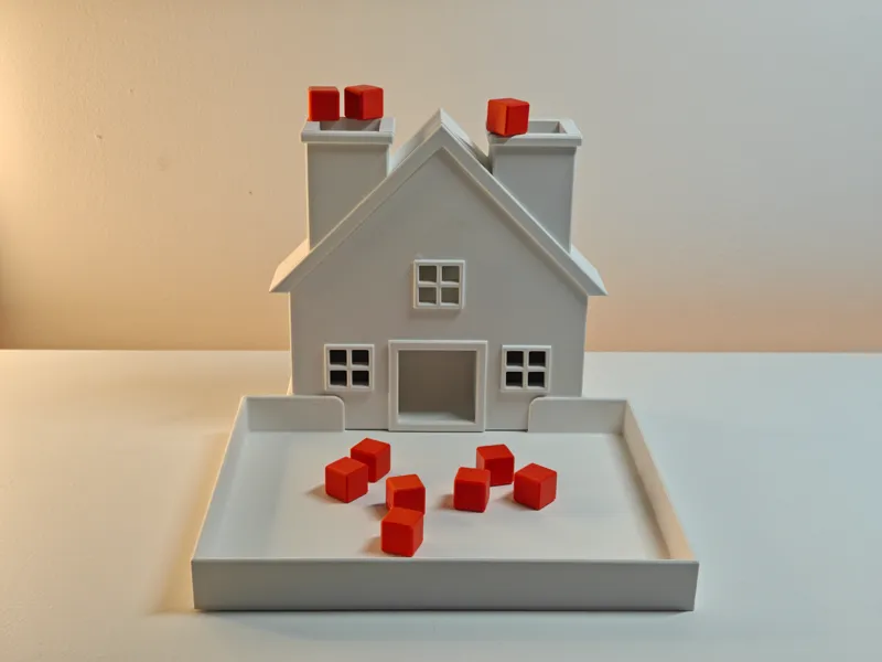 The Reverse Split House - two chimneys, one exit