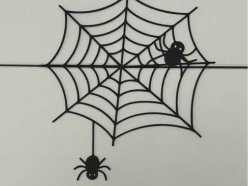 Spiders on web - Halloween silhouette decor