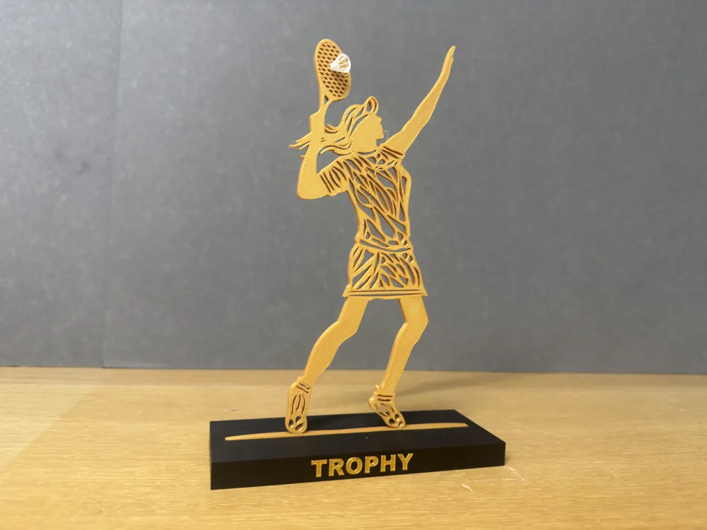 Badminton Female Trophy - Free 3D Print Model - MakerWorld