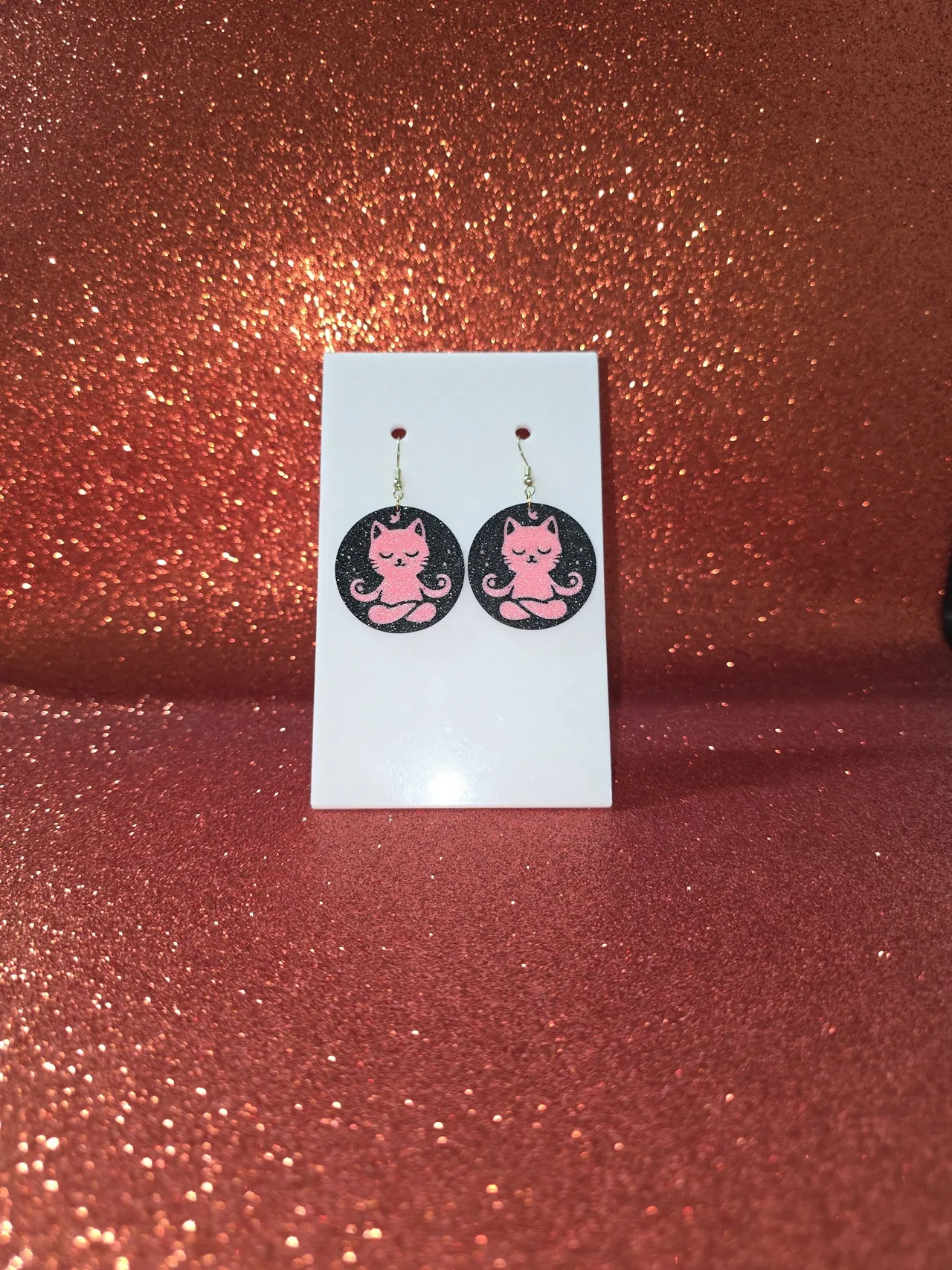 Zen Cat earrings view 2