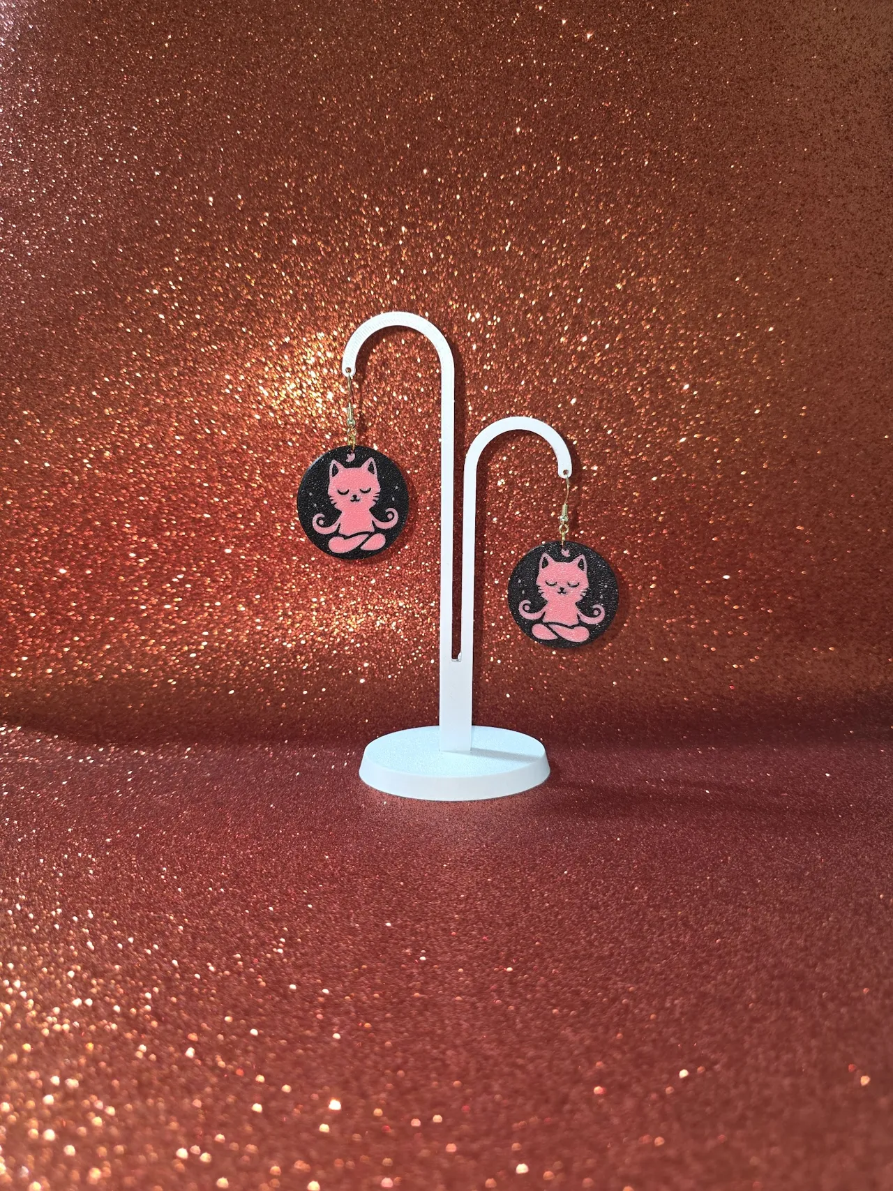 Zen Cat earrings view 3
