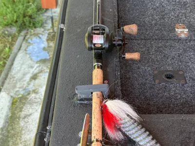 Rod holder for fishing boot