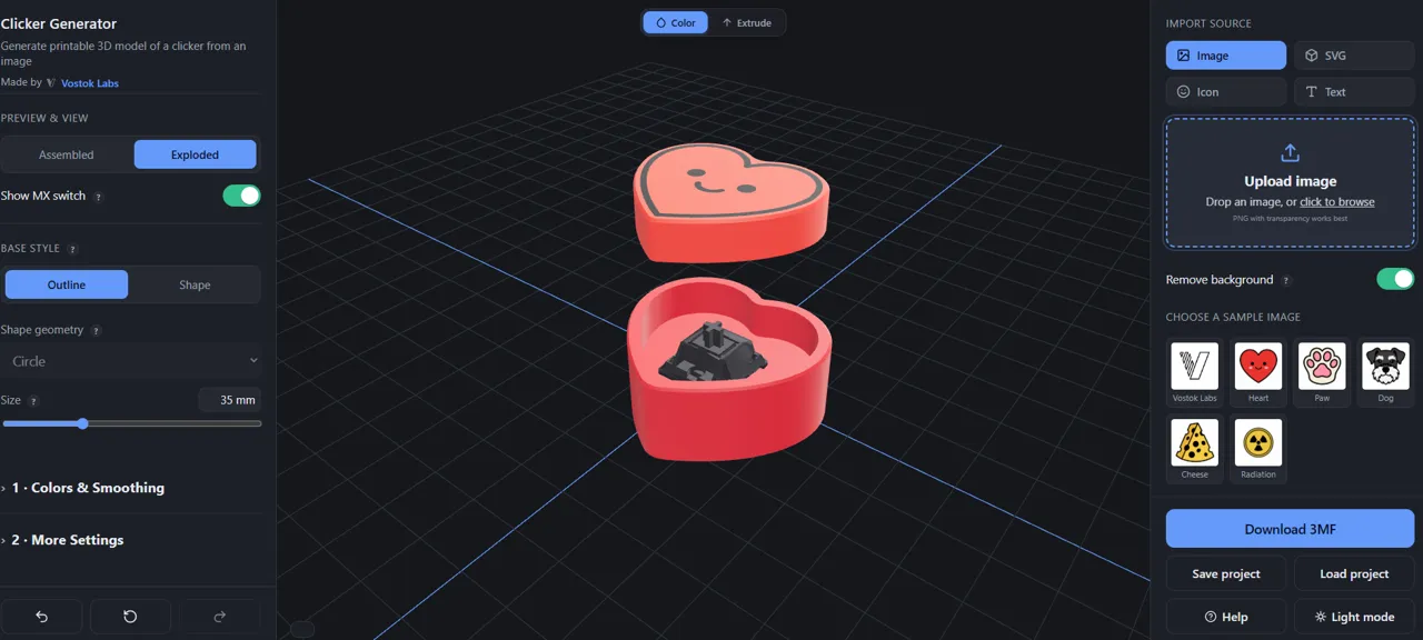 Image to Clicker Generator | No CAD or Modeling view 2