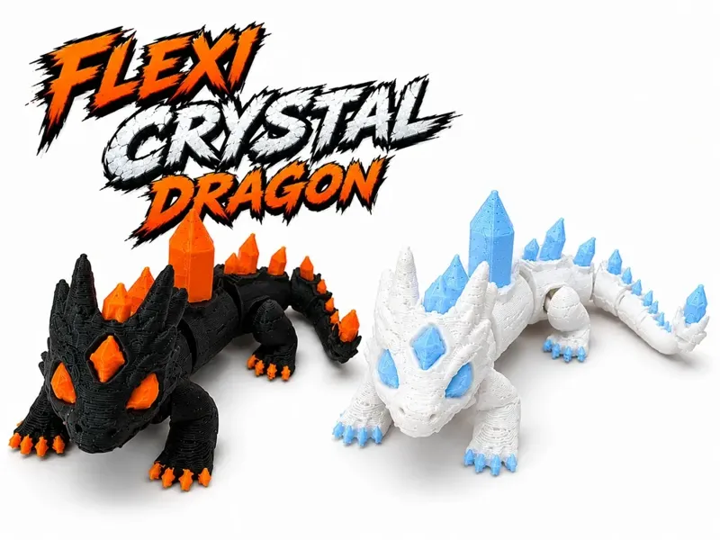 Flexi Crystal Dragon, Cute Articulated Dragon