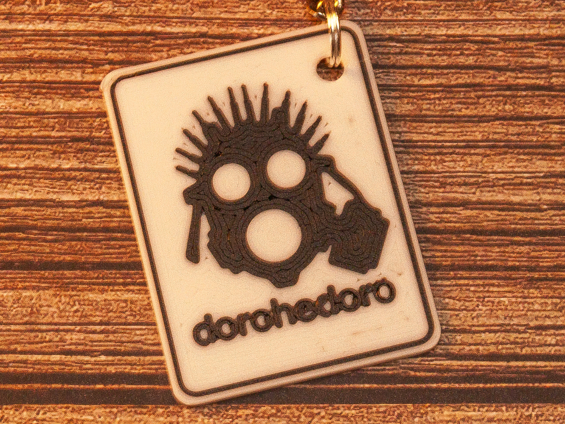 Dorohedoro Caiman Gasmask Logo Keychain multicolor