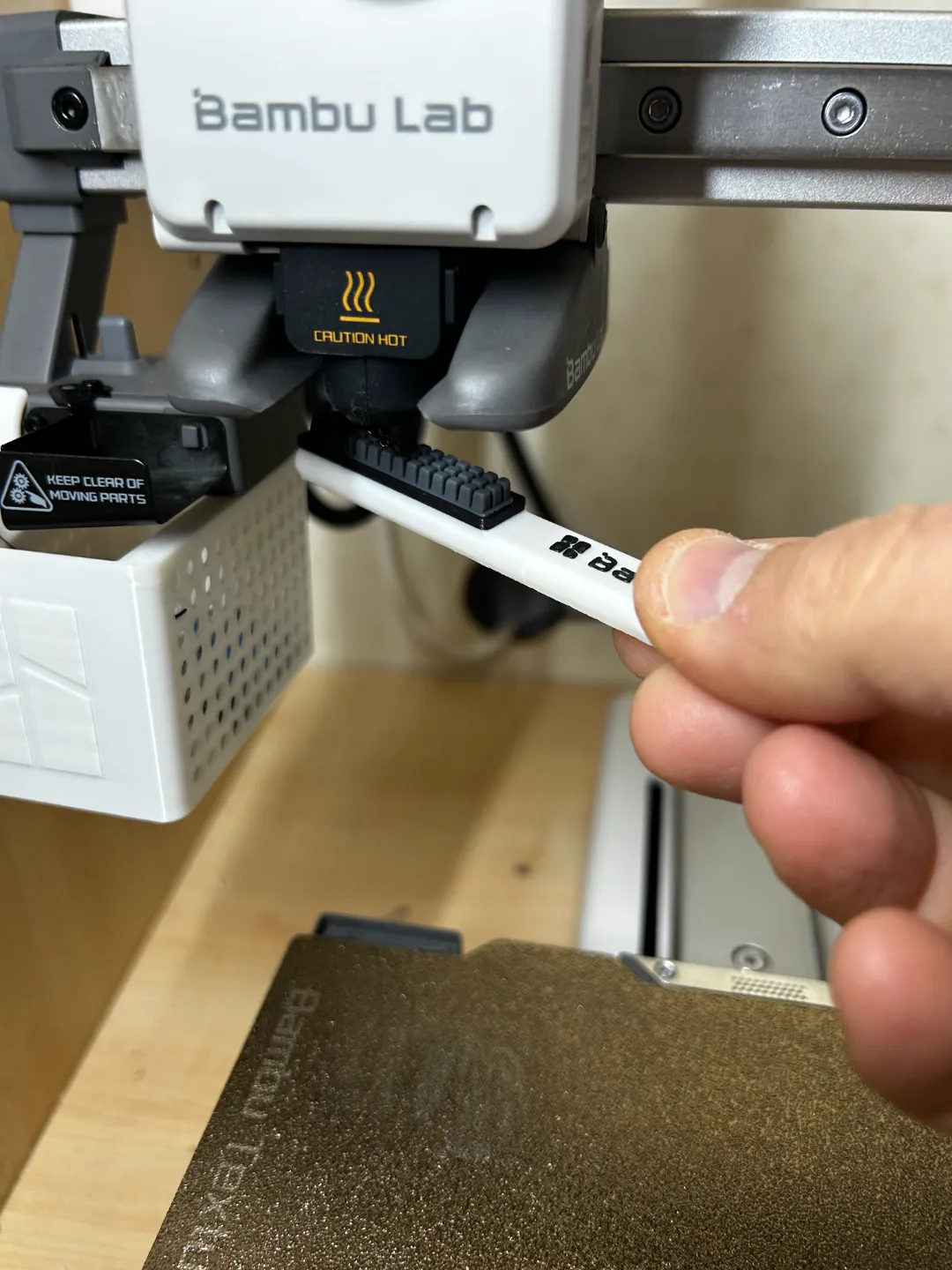 Hotend nozzle cleaning brush for Bambulab printers view 3