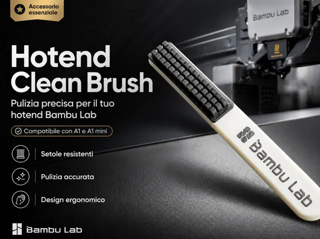 Hotend nozzle cleaning brush for Bambulab printers