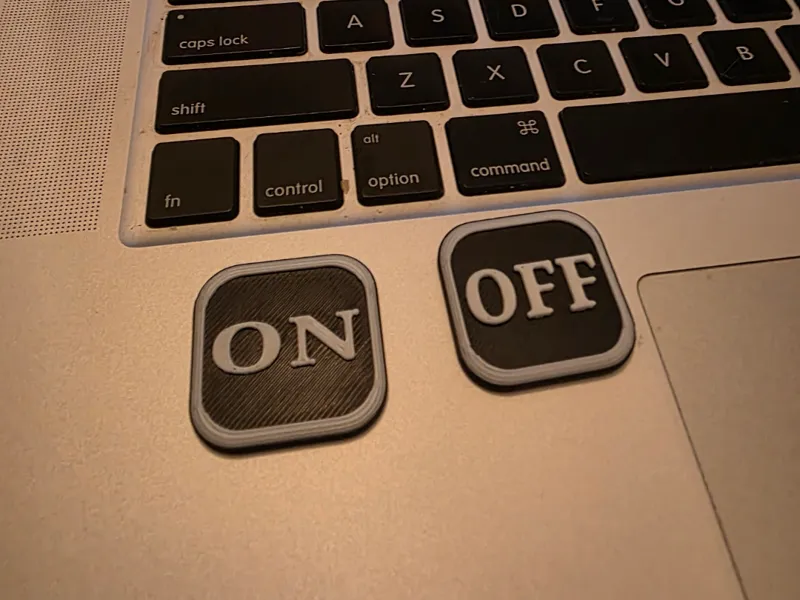 ON OFF labels  Two colour AMS