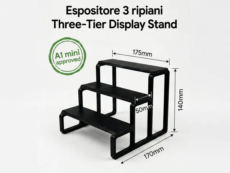 Espositore Minimalista Rinforzato a 3 Ripiani
