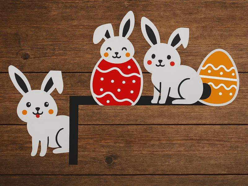Easter Bunny and Egg Door Corner