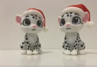 2x Festive Snow Leopard