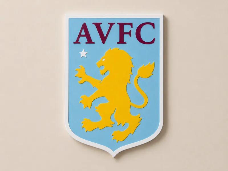 Aston Villa FC — Multi-Color 3D Printed Plaque