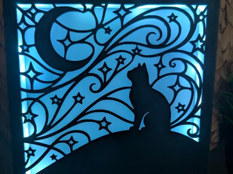 Mystic Cat Night Sky - Modular Box Insert