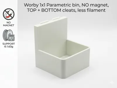 Worby 1x1 Parametric NO magnet, top + bottom cleat