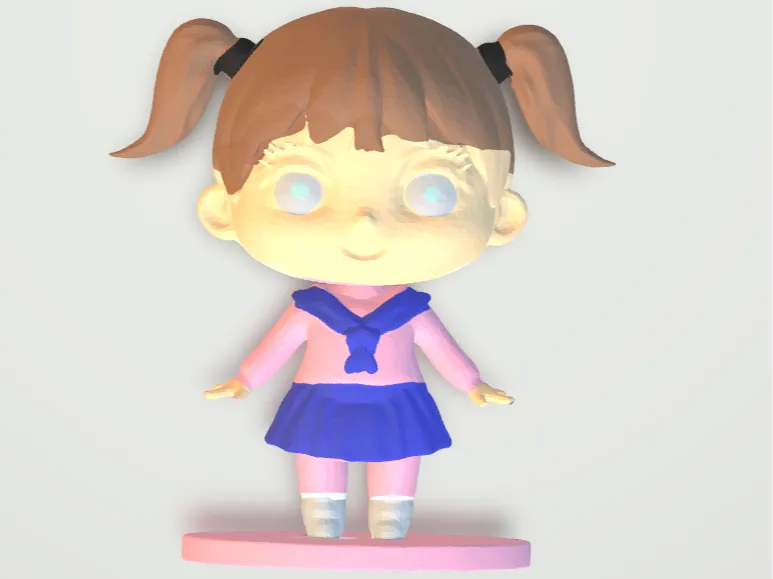 Chibi Anime Girl with Twin Tails