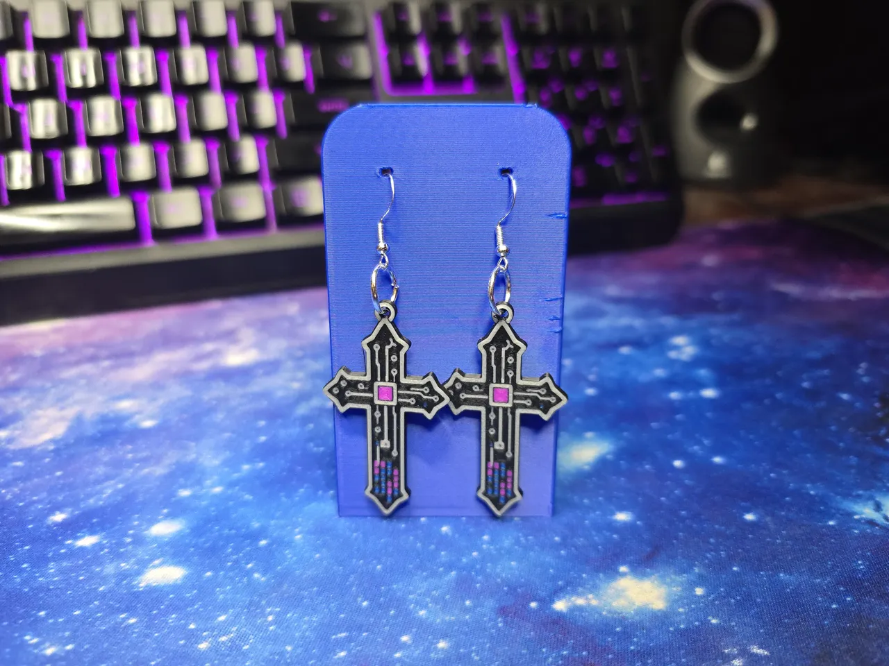 Circuit Cross Earrings view 2