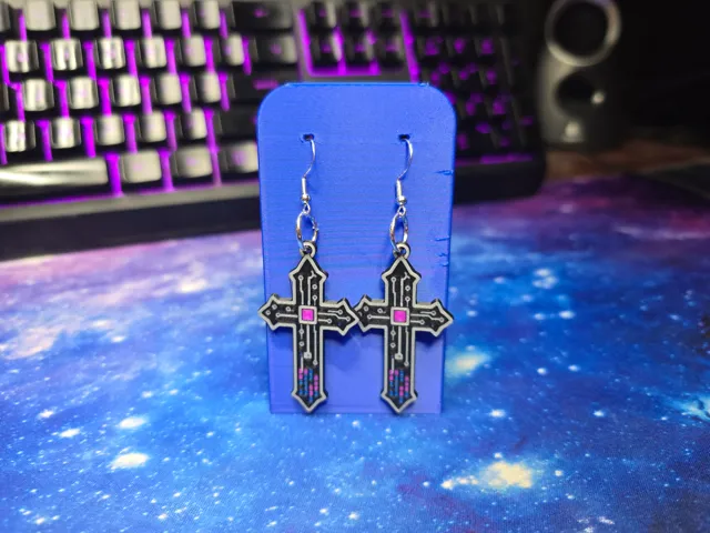 Circuit Cross Earrings