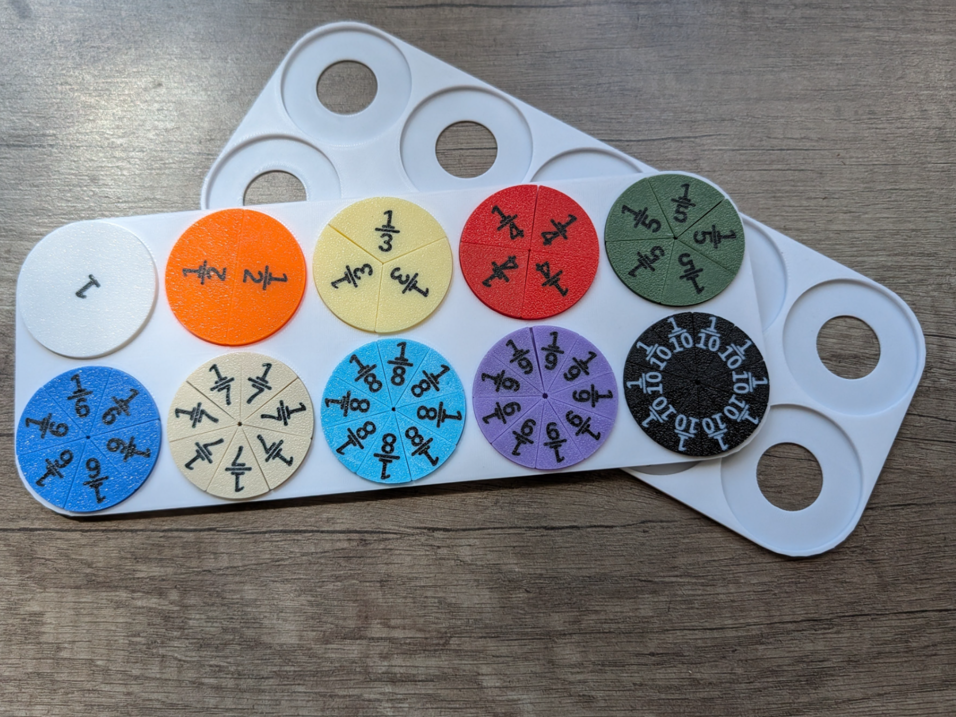 Tactile Fractions / Fraction Puzzle 1 - 1/10