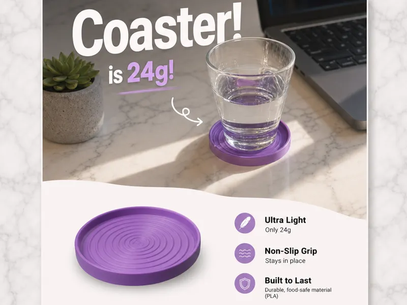 Coaster! (Cup holder & print-in-place)
