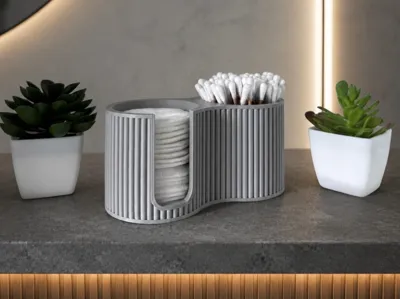 Bathroom organizer for cotton pads & cotton swabs