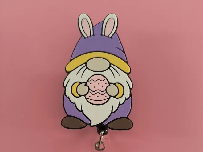 Easter Gnome Badge Reel Topper/Magnet